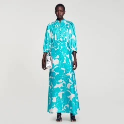 Sandro Paris Vestidos<Robe Longue Fluide A Imprime Fleuri