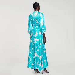 Sandro Paris Vestidos<Robe Longue Fluide A Imprime Fleuri