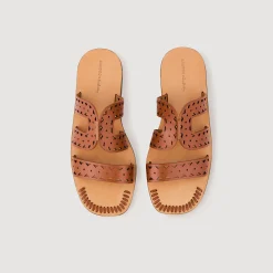 Sandro Paris Sandalias<Sandalias Planas De Cuero Perforado