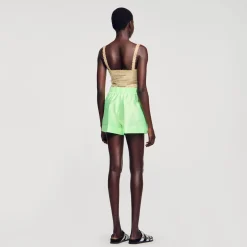 Sandro Paris Conjuntos<Short Ancho Satinado