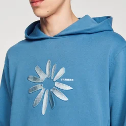 Sandro Paris Sudaderas & Jogging<Sudadera Con Capucha De Algodon Con Flor