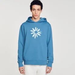 Sandro Paris Sudaderas & Jogging<Sudadera Con Capucha De Algodon Con Flor