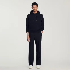 Sandro Paris Sudaderas & Jogging<Sudadera Hombre Bordado Algodon Organico