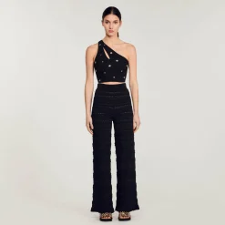 Sandro Paris Conjuntos<Top Corto Asimetrico