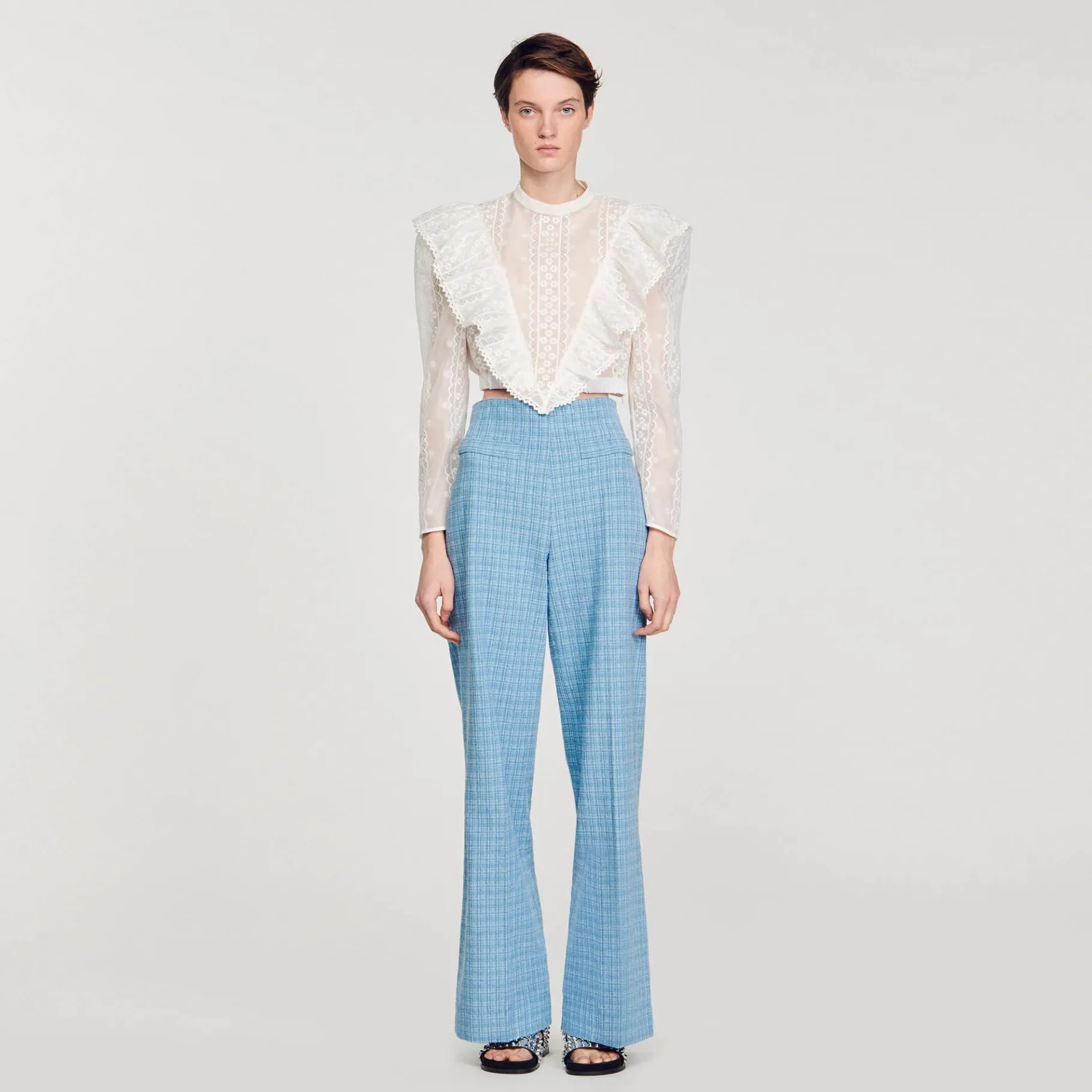 Sandro Paris Tops & Camisas<Top Corto Con Bordado Ingles