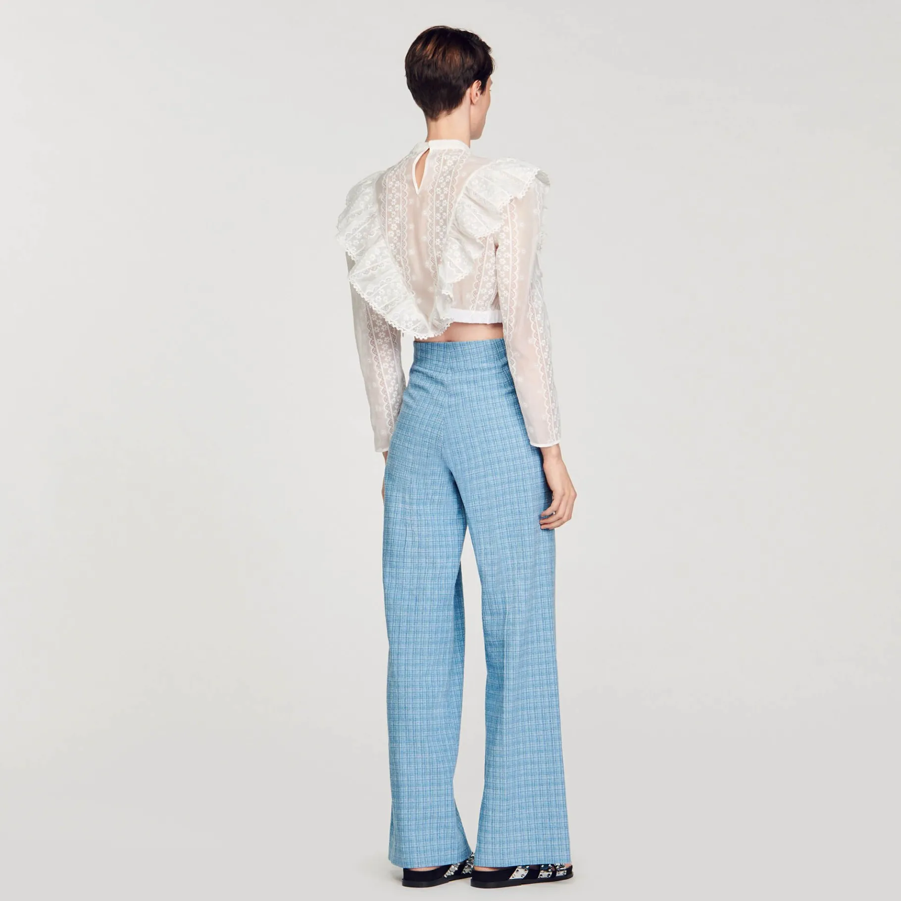 Sandro Paris Tops & Camisas<Top Corto Con Bordado Ingles