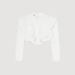 Sandro Paris Tops & Camisas<Top Corto Con Bordado Ingles