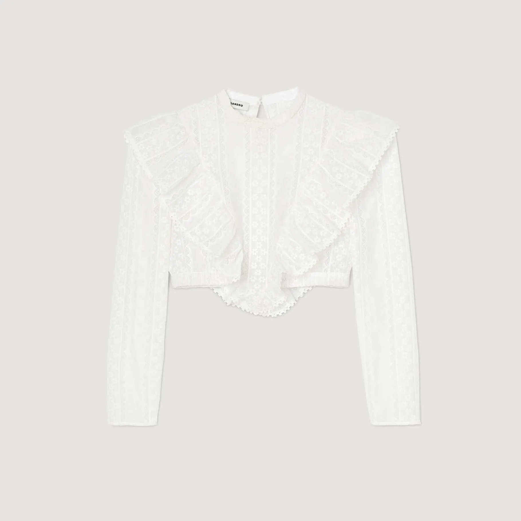 Sandro Paris Tops & Camisas<Top Corto Con Bordado Ingles