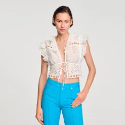 Sandro Paris Tops & Camisas<Top Corto Con Volantes