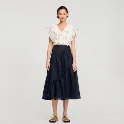 Sandro Paris Tops & Camisas<Top Corto Con Volantes