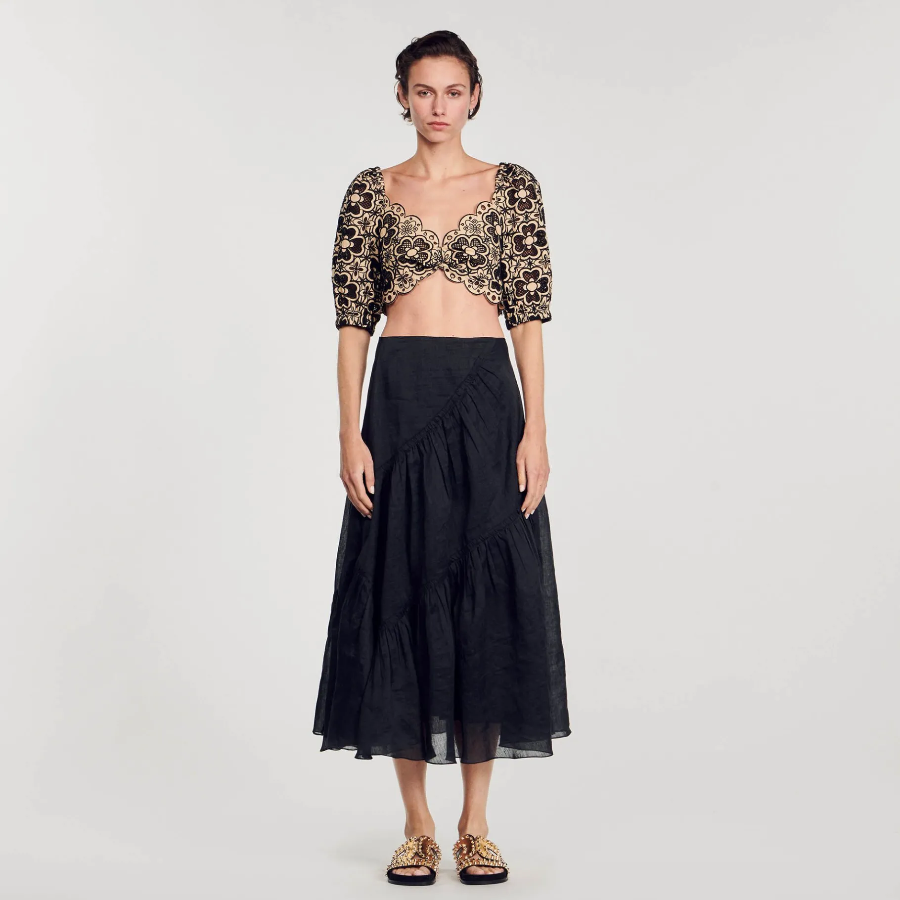 Sandro Paris Tops & Camisas<Top Corto De Bordado Ingles