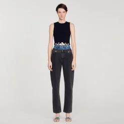 Sandro Paris Conjuntos<Top Corto De Punto