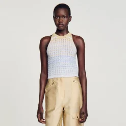 Sandro Paris Conjuntos<Top Corto De Punto