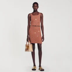 Sandro Paris Conjuntos<Top Corto De Punto Con Piezas