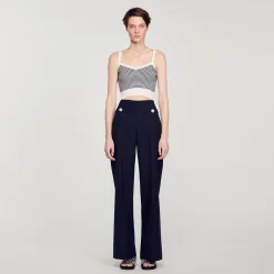 Sandro Paris Conjuntos<Top De Punto A Rayas