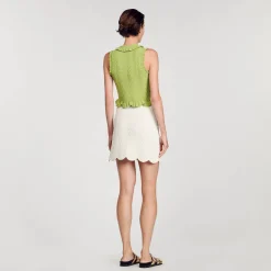 Sandro Paris Conjuntos<Top De Punto Sin Mangas