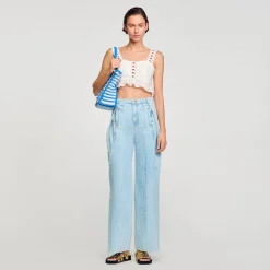 Sandro Paris Vaqueros<Vaquero Ancho Con Pinzas