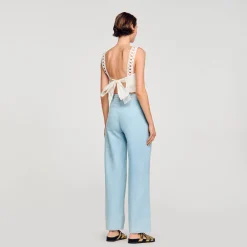 Sandro Paris Vaqueros<Vaquero Ancho Con Pinzas