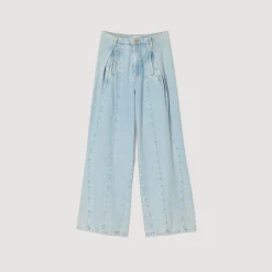 Sandro Paris Vaqueros<Vaquero Ancho Con Pinzas