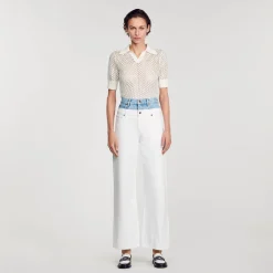 Sandro Paris Vaqueros<Vaquero Bicolor Con Doble Cintura