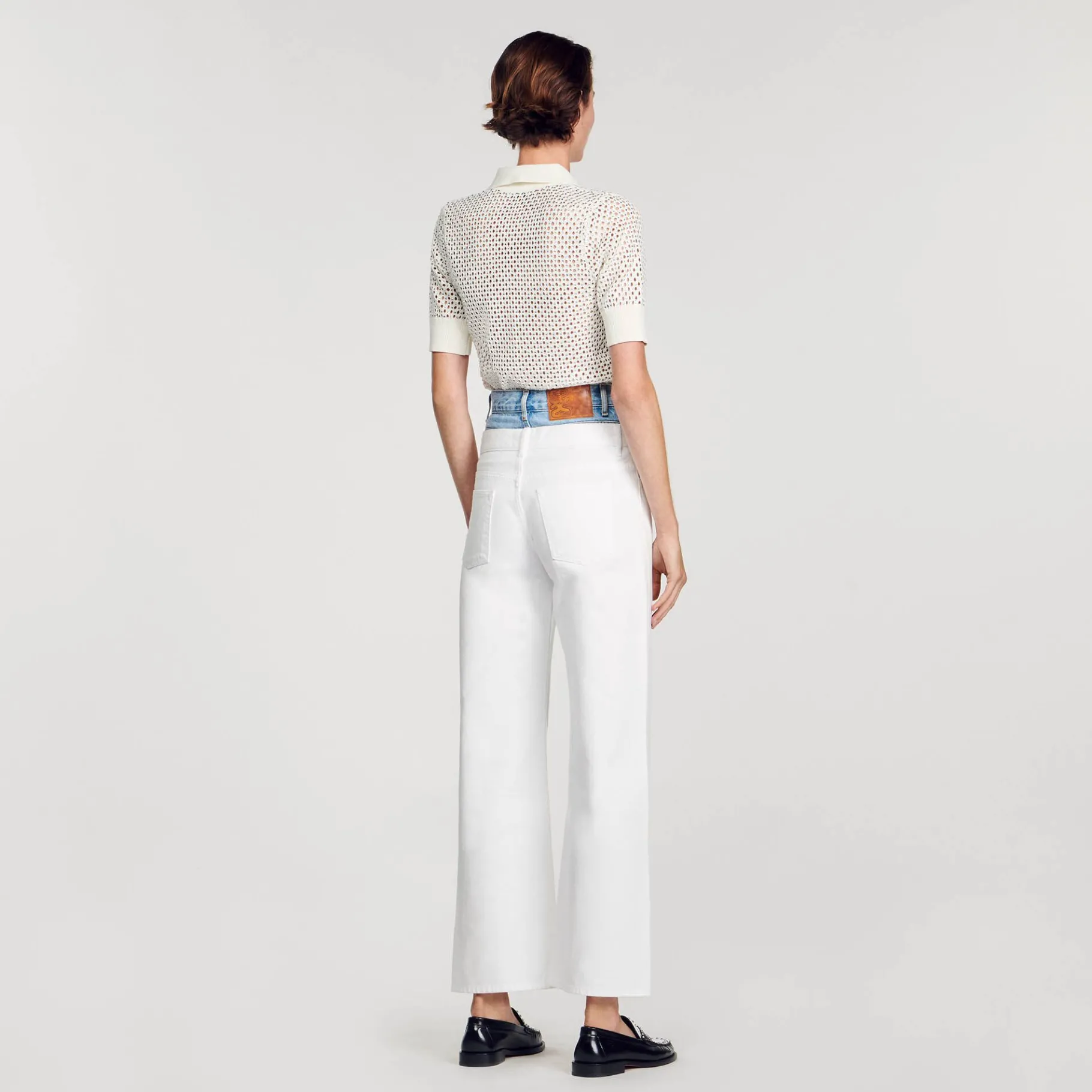 Sandro Paris Vaqueros<Vaquero Bicolor Con Doble Cintura