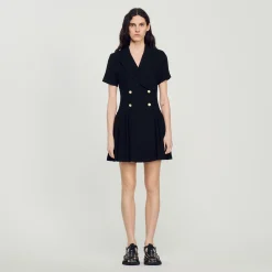 Sandro Paris Vestidos<Vestido Abrigo Corto De Tweed