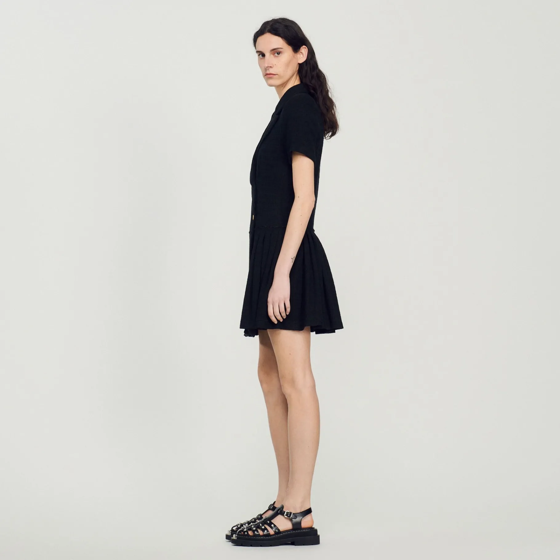 Sandro Paris Vestidos<Vestido Abrigo Corto De Tweed