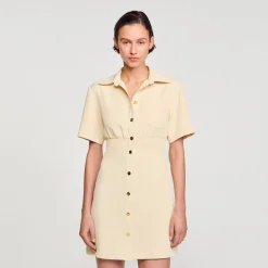 Sandro Paris Vestidos<Vestido Corto Abotonado