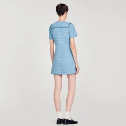 Sandro Paris Vestidos<Vestido Corto Abotonado De Tweed