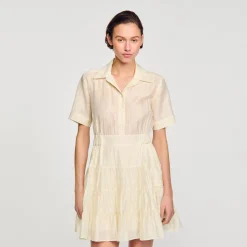 Sandro Paris Vestidos<Vestido Corto Avolantado