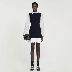 Sandro Paris Vestidos<Vestido Corto Bicolor