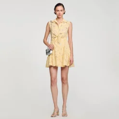 Sandro Paris Vestidos<Vestido Corto Bordado