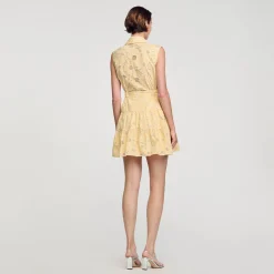 Sandro Paris Vestidos<Vestido Corto Bordado