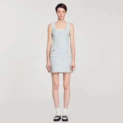 Sandro Paris Vestidos<Vestido Corto De Tweed