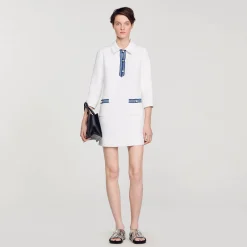 Sandro Paris Vestidos<Vestido Corto De Tweed De Manga Larga