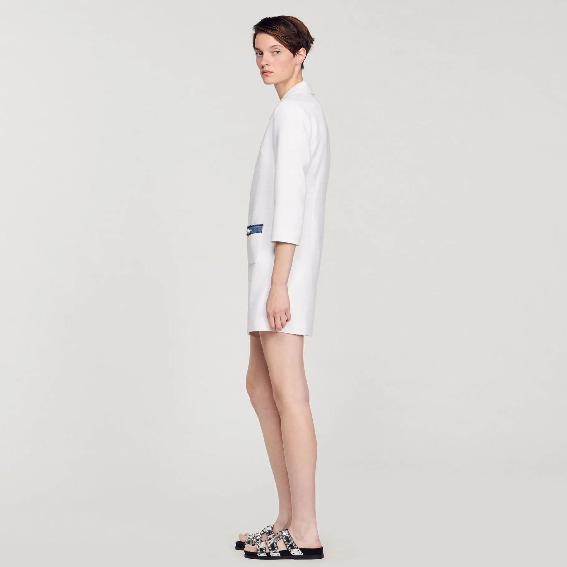 Sandro Paris Vestidos<Vestido Corto De Tweed De Manga Larga