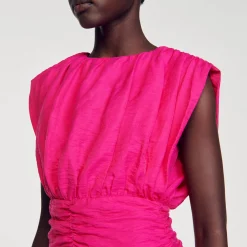 Sandro Paris Vestidos<Vestido Corto Drapeado