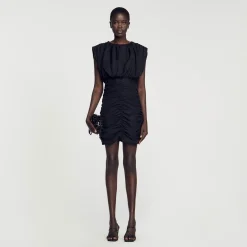 Sandro Paris Vestidos<Vestido Corto Drapeado