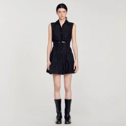 Sandro Paris Vestidos<Vestido Corto Drapeado Con Brillantes