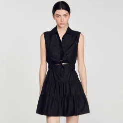 Sandro Paris Vestidos<Vestido Corto Drapeado Con Brillantes