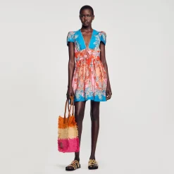 Sandro Paris Vestidos<Vestido Corto Estampado