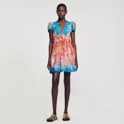 Sandro Paris Vestidos<Vestido Corto Estampado