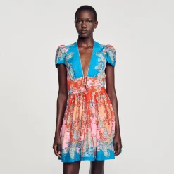 Sandro Paris Vestidos<Vestido Corto Estampado