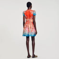 Sandro Paris Vestidos<Vestido Corto Estampado