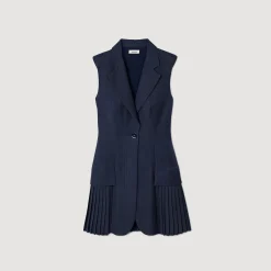 Sandro Paris Vestidos<Vestido Corto Plisado De Traje