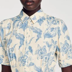 Sandro Paris Vestidos<Vestido De Camisa De Flores