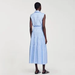 Sandro Paris Vestidos<Vestido Largo Anudado Con Strass