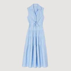 Sandro Paris Vestidos<Vestido Largo Anudado Con Strass