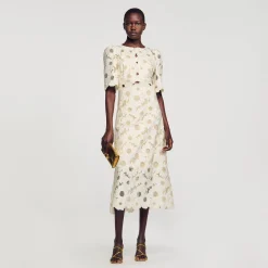 Sandro Paris Vestidos<Vestido Largo Bordado