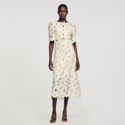 Sandro Paris Vestidos<Vestido Largo Bordado